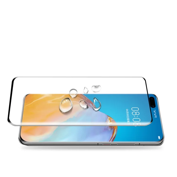 MOCOLO Protecteur d'écran en verre trempé 3D incurvé Couverture totale pour Huawei P40 Pro - Noir 