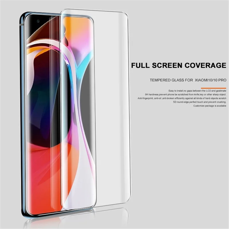 MOCOLO 3D Curved [UV Light Irradiation] Full Cover Tempered Glass Screen Protector UV Film for Xiaomi Mi 10