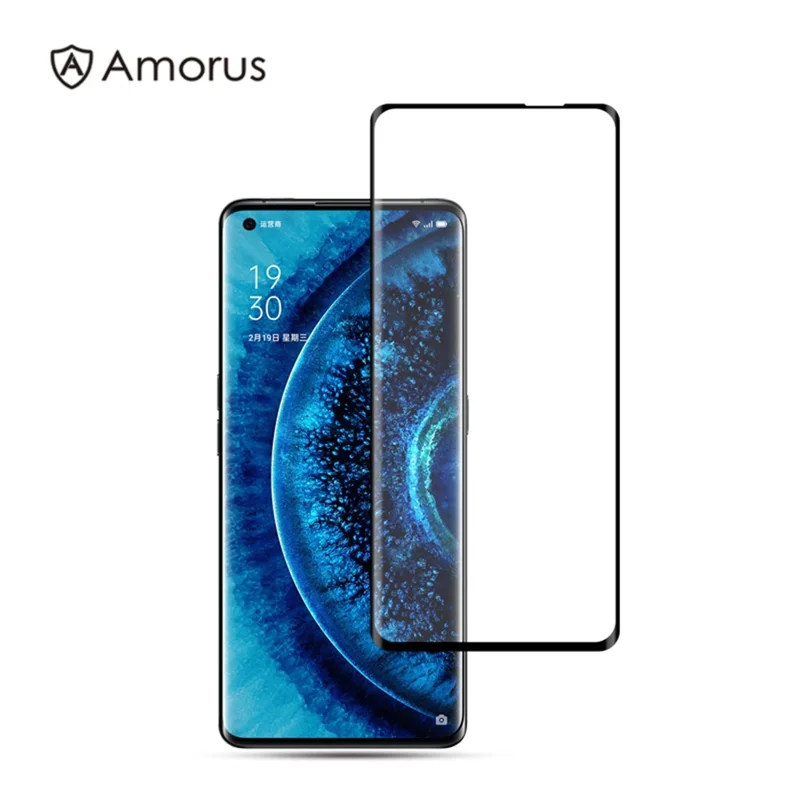 AMORUS Full Coverage 3D Curved Tempered Glass Screen Film [Full Glue] för OPPO Find X2 / X2 Pro