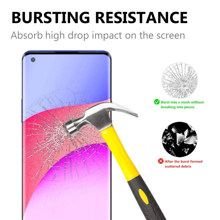 Para OnePlus 8 Pro Ultra Clear Anti-shock AGC Vidro Temperado Filme de Tela de Proteção de Protetor de Tela Cheia