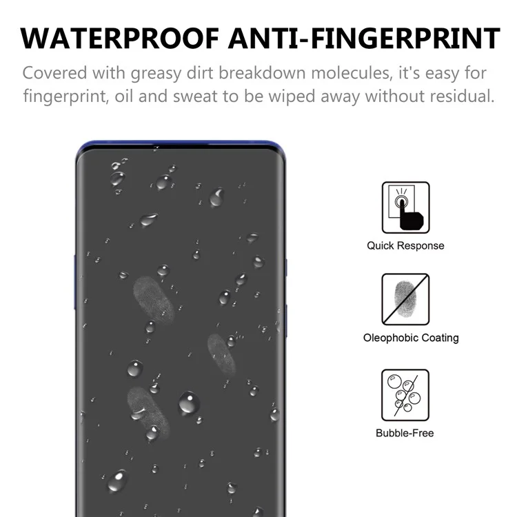 Pour OnePlus 8 Pro Ultra Clear Anti-shock AGC Tempered Glass Full Screen Protector Guard Screen Film
