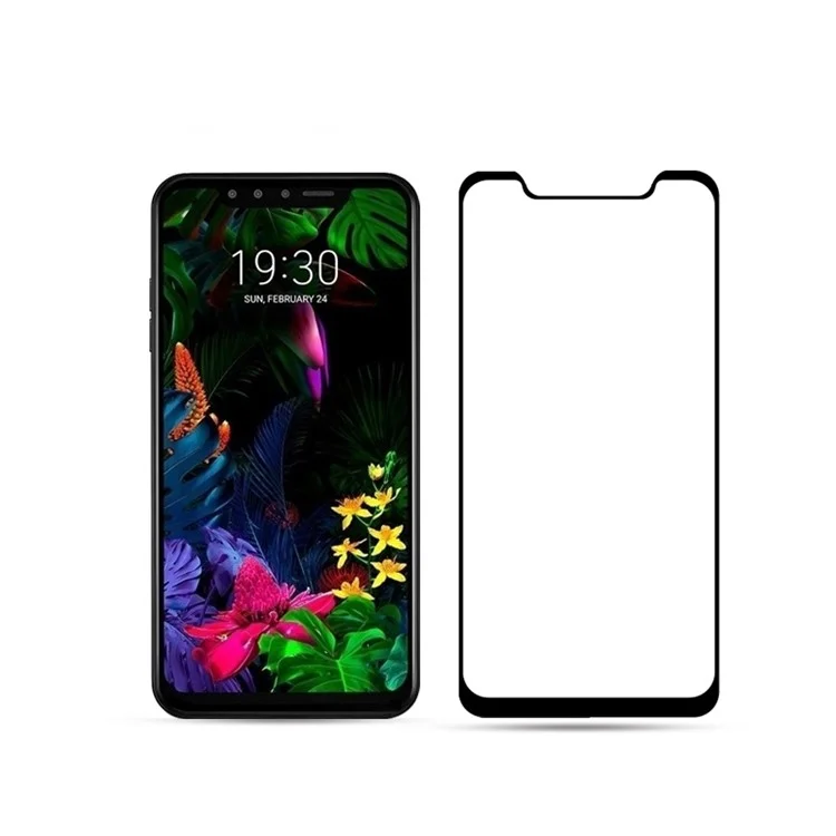 AMORUS Silk Printing Anti-explosion Full Glue Tempered Glass Full Screen Film for LG G8s ThinQ