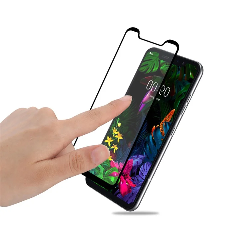 AMORUS Silk Printing Anti-explosion Full Glue Tempered Glass Full Screen Film for LG G8s ThinQ