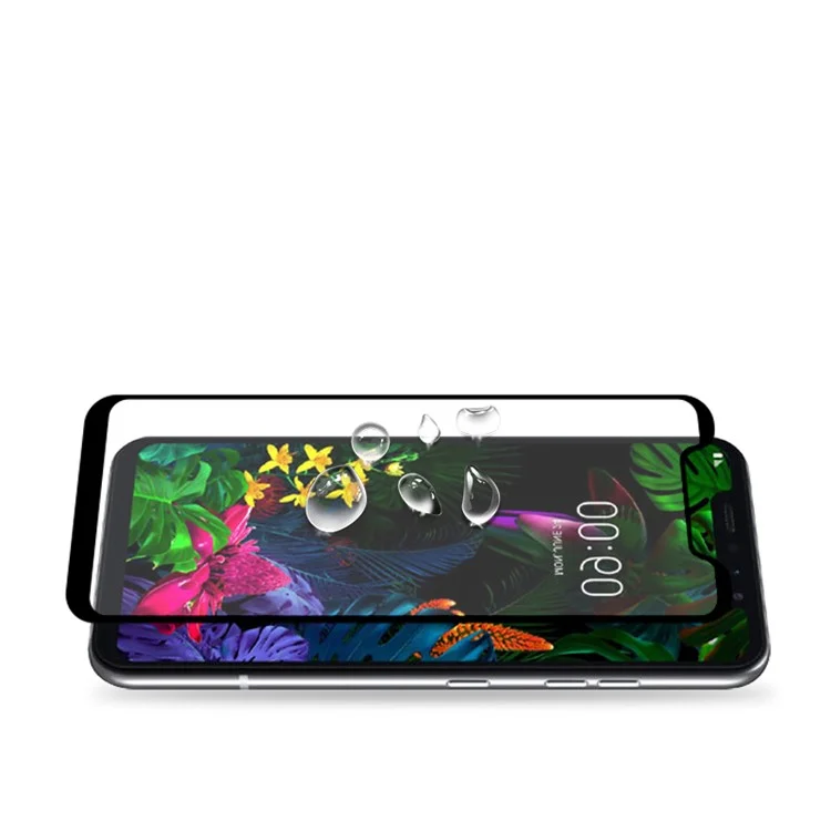 AMORUS Silk Printing Anti-explosion Full Glue Tempered Glass Full Screen Film for LG G8s ThinQ