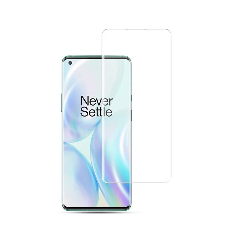 MOCOLO 3D Película de borda curva [Irradiação de luz UV] para OnePlus 8 Pro, Protetor de tela de vidro temperado com cobertura total e cola total, amigável para capas, anti-bolhas, HD claro 