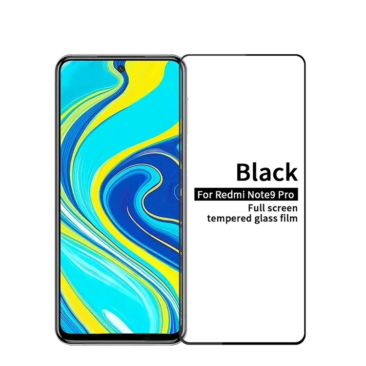 PINWUYO for Xiaomi Redmi Note 9 Pro Full Anti-explosion Tempered Glass Screen Film - Black