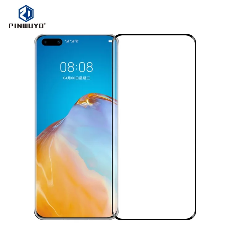 PINWUYO Hot Bending 3D Full Coverage Tempered Glass Anti-explosion Film for Huawei P40 Pro/P40 Pro+