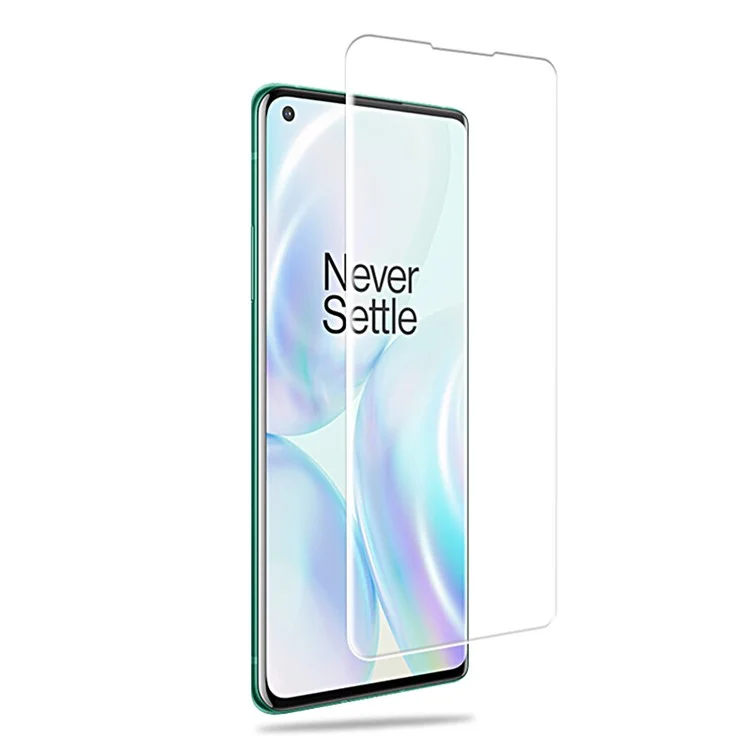 MOCOLO Flüssig UV Temperierte Glasschriftenschutz Für OnePlus 8, Vollkante 3D Gebogener Kleberfilm Anti-Scratch HD Clear