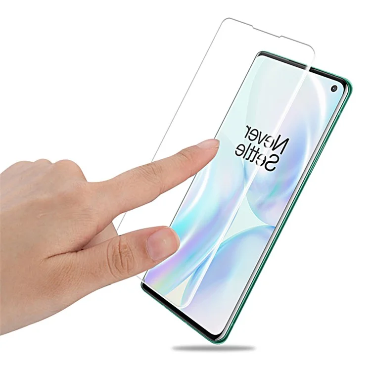 Mocolo Liquid UV Temperred Glass Screen Protector Pour OnePlus 8, Full Edge 3D Film de Colle Entier Incurvé Anti-Scratch HD Clear