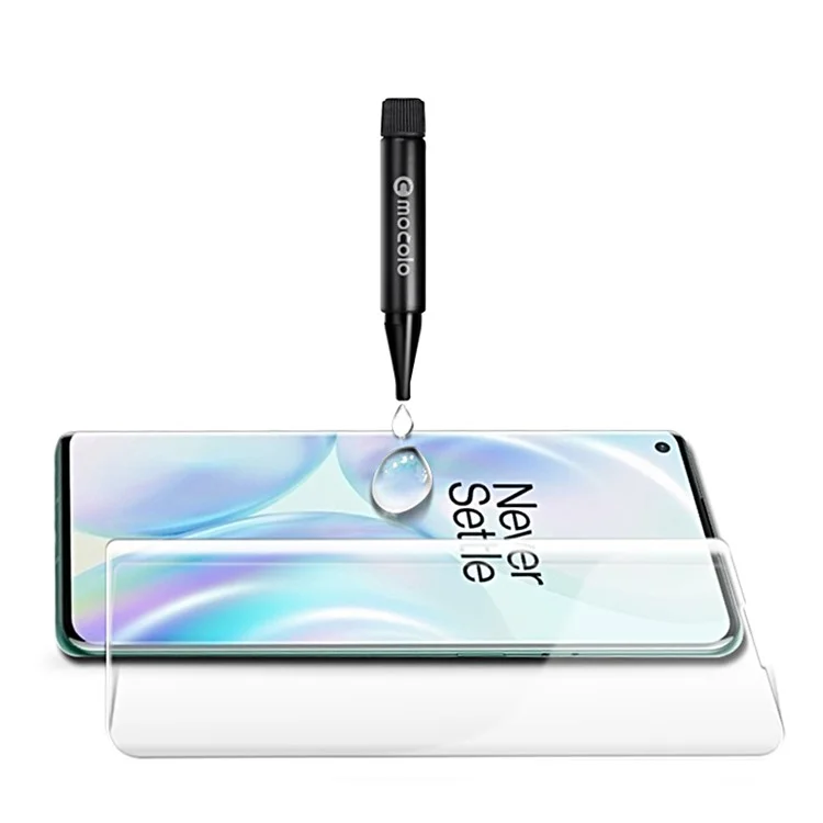 MOCOLO Liquid UV Tempered Glass Screen Protector pour OnePlus 8, Pellicule Anti-Rayures HD Transparente avec Colle sur Tout le Bord 3D Incurvée