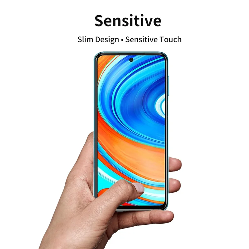 ENKAY HAT PRINCE 2Pcs/Set Full Glue 0.26mm 9H 2.5D Tempered Glass Full Screen Protector Cover for Xiaomi Redmi Note 9