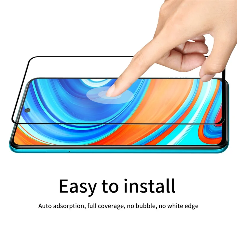 ENKAY HAT PRINCE 2Pcs/Set Full Glue 0.26mm 9H 2.5D Tempered Glass Full Screen Protector Cover for Xiaomi Redmi Note 9