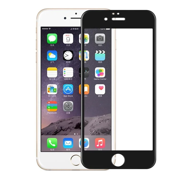 HAT PRINCE 3D 0.33mm Top-grade Carbon Fiber Tempered Glass Screen Protector Full Coverage for iPhone 6s 6 - Black