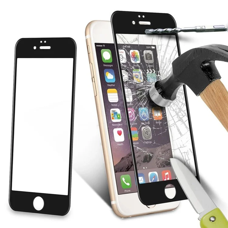 HAT PRINCE 3D 0.33mm Top-grade Carbon Fiber Tempered Glass Screen Protector Full Coverage for iPhone 6s 6 - Black