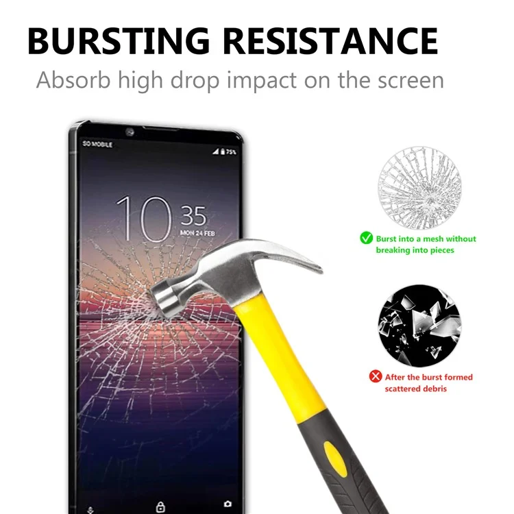 Full Screen Tempered Glass Screen Film Für Sony Xperia 1 II