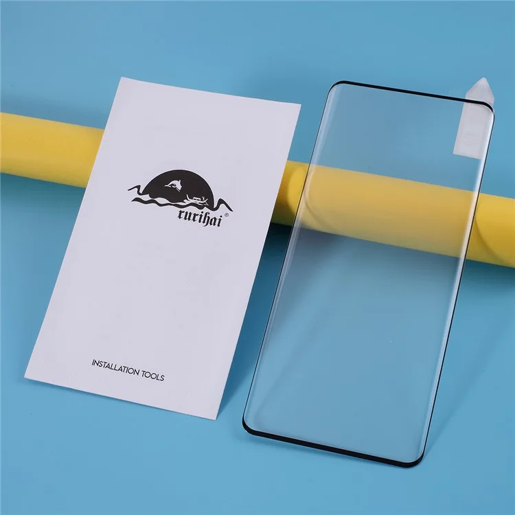 Rurihai Para OnePlus 8 Pro [Pegamento Lateral Curvo 3D] Película De Protector De Pantalla De Vidrio Templado