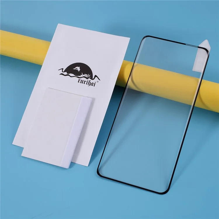 Rurihai Para OnePlus 8 Pro [3D Curvado Glue Completo] Protector de Película de Pantalla de Vidrio Templado