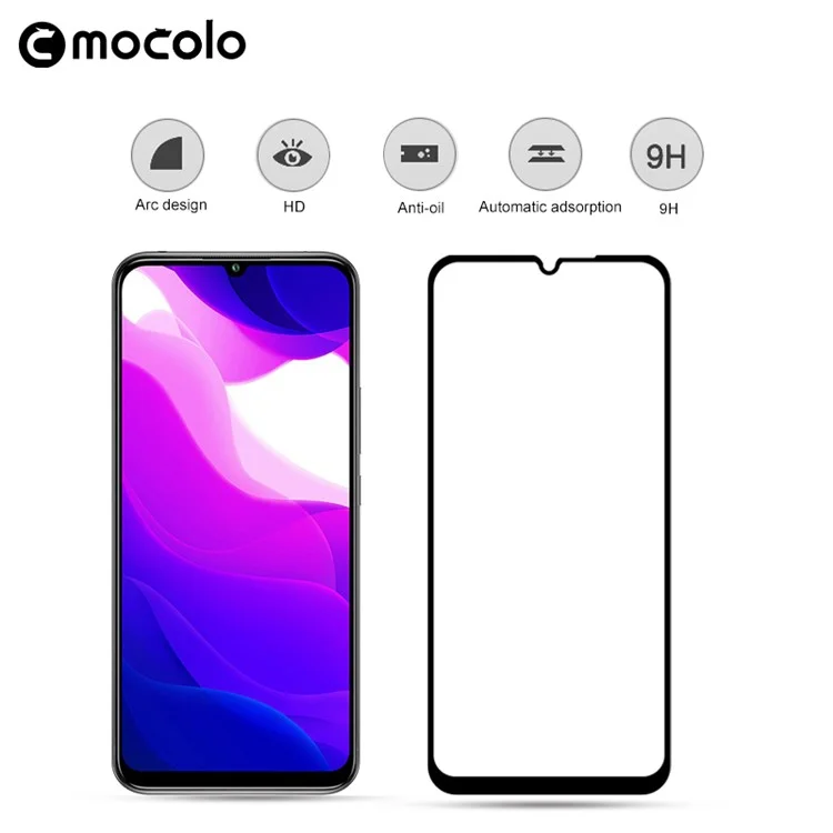 MOCOLO Silk Printing Anti-explosion Tempered Glass Full Screen Film [Full Glue] para Xiaomi Mi 10 Lite 5G