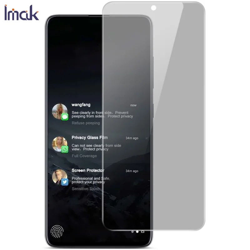 IMAK Anti-Peep 9H Tempered Glass Screen Protective Guard Film for Samsung Galaxy A91 / S10 Lite / M80S