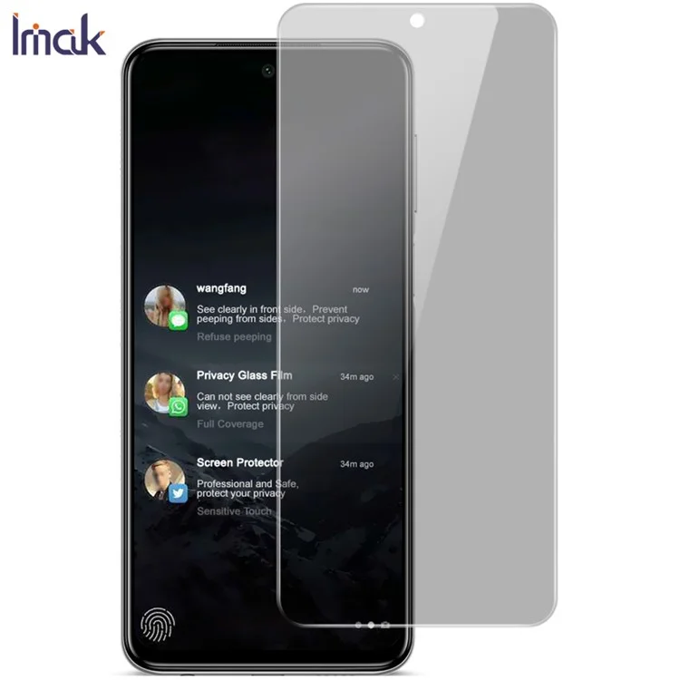 IMAK Anti-Peep 9H Tempered Glass Screen Protector Film for Xiaomi Redmi Note 9 Pro / 9 Pro Max / 9S