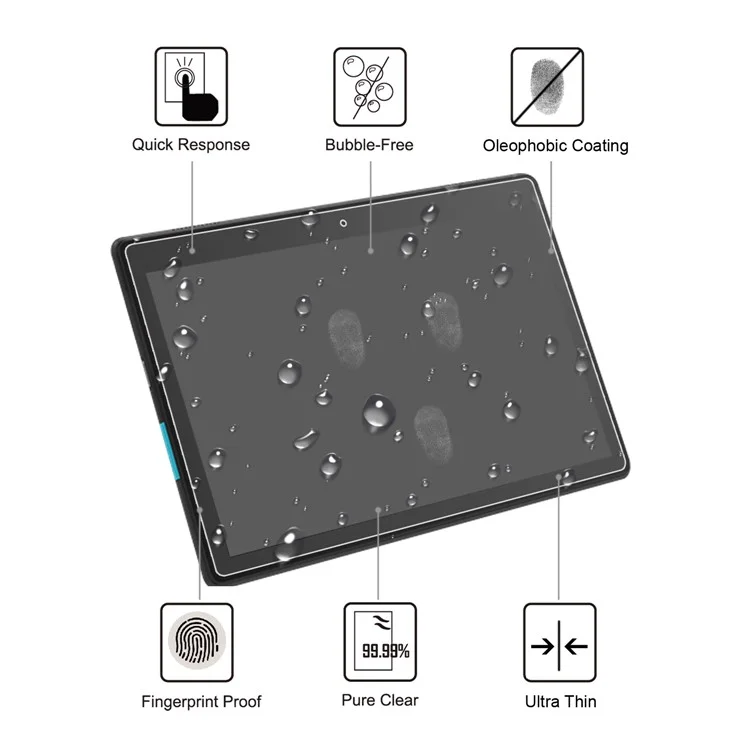 Tempered Glass Screen Protector Film Arc Edge for Lenovo Tab E10