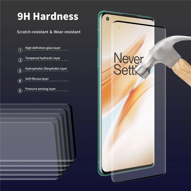 ENKAY HAT PRINCE 0,26mm 9H 3D Bordas de Tamanho Completo Arc Tempered Glass Screen Protector para OnePlus 8 Pro