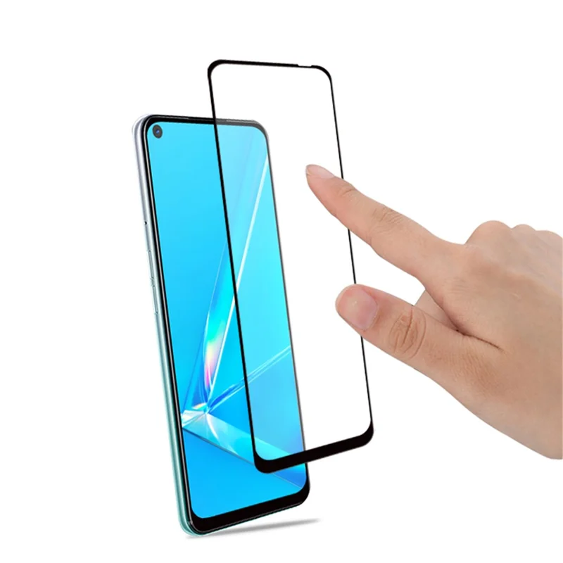 MOCOLO Silk Printing Anti-explosion Tempered Glass Full Size Screen Film [Full Glue] pour Oppo A52/A92/A72 (2020) - Noir
