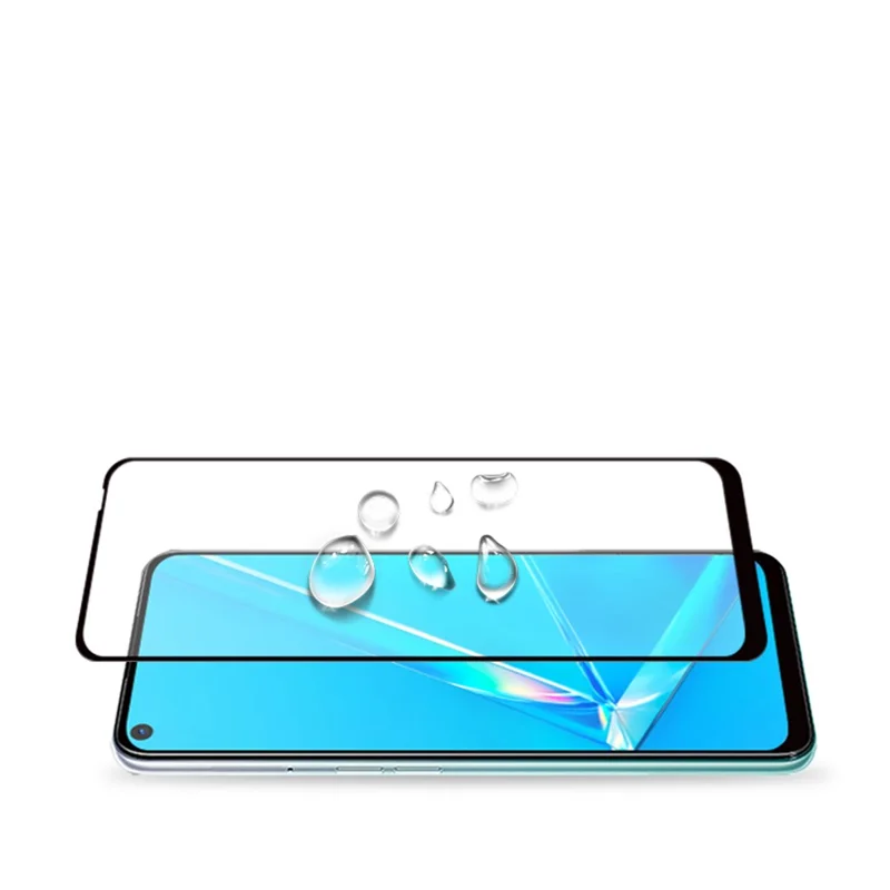 MOCOLO Silk Printing Anti-explosion Tempered Glass Full Size Screen Film [Full Glue] pour Oppo A52/A92/A72 (2020) - Noir