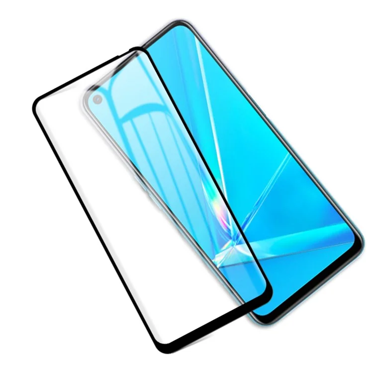 MOCOLO Silk Printing Anti-explosion Tempered Glass Full Size Screen Film [Full Glue] pour Oppo A52/A92/A72 (2020) - Noir