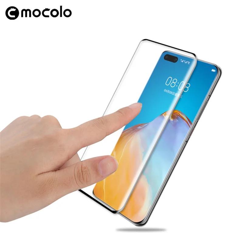 MOCOLO 3D Curved Full Screen Tempered Glass Screen Protector Film (Full Glue) per Huawei P40 Pro - Nero