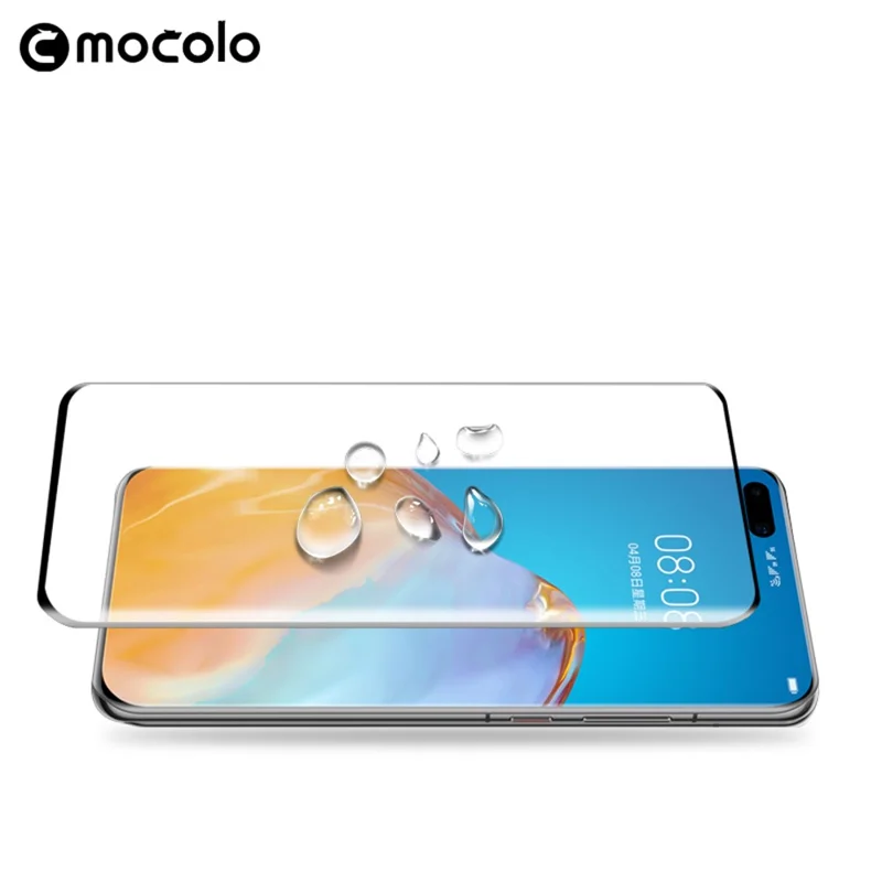 MOCOLO 3D Curved Full Screen Tempered Glass Screen Protector Film (Full Glue) per Huawei P40 Pro - Nero