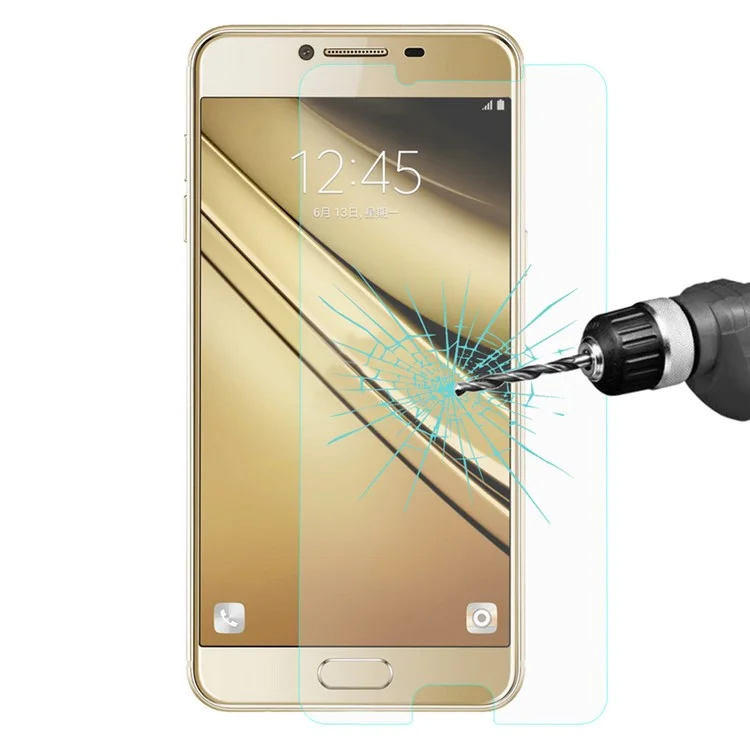 HAT PRINCE for Samsung Galaxy C7 0.26mm 9H Tempered Glass Screen Guard 2.5D Arc Edge