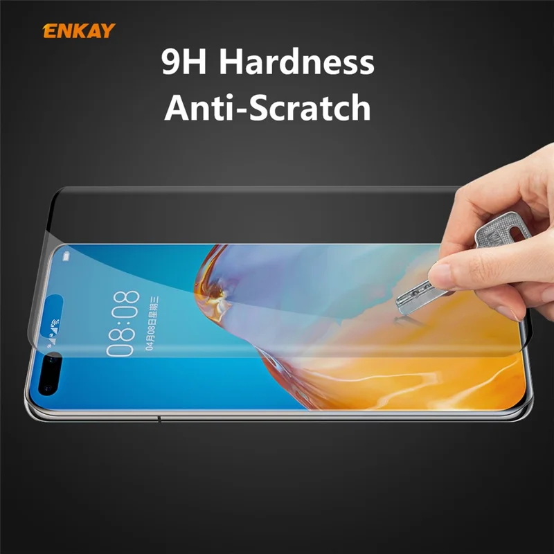 HAT PRINCE 0.26mm 9H [3D Hot-bending Curved Edge] Full Size Anti-Spy Tempered Glass Screen Protector for Huawei P40 Pro