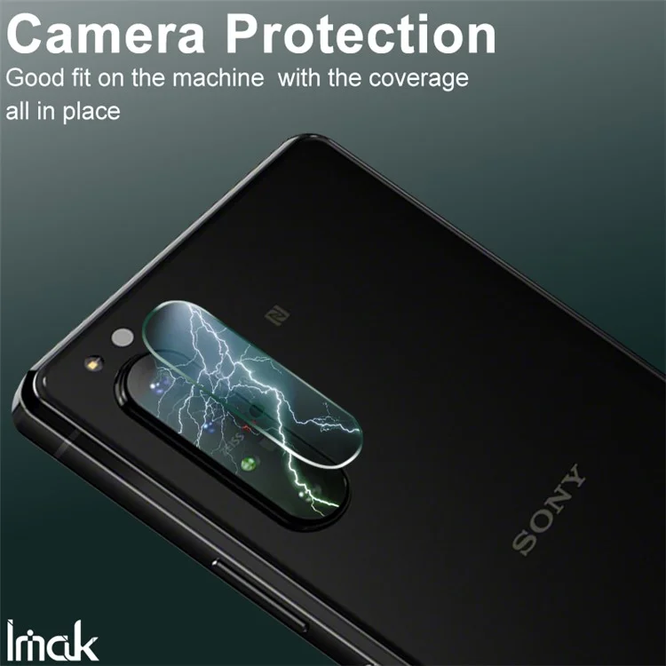 IMAK 2pcs Für Sony Xperia 1 II Resistant HD Tempered Glass Camera Objektiv Beschützer Filme