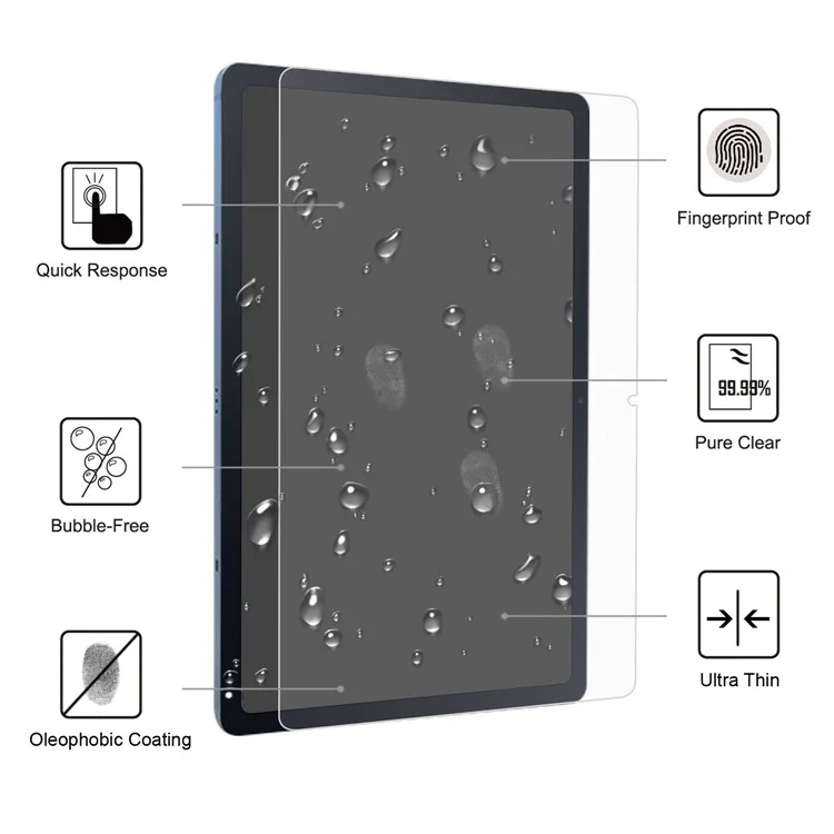 Anti-Arranhões Ultra Clear Arc Edge Premium Película de Vidro Temperado de Tela Cheia para Samsung Galaxy Tab S9 FE / S9 / S8 / S7