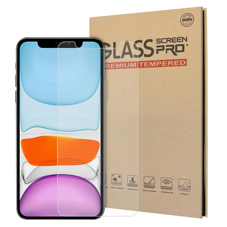 Protecteur d'écran en verre trempé antichoc 2.5D 9H avec bords biseautés pour Apple iPhone 12 Pro Max 6.7 pouces