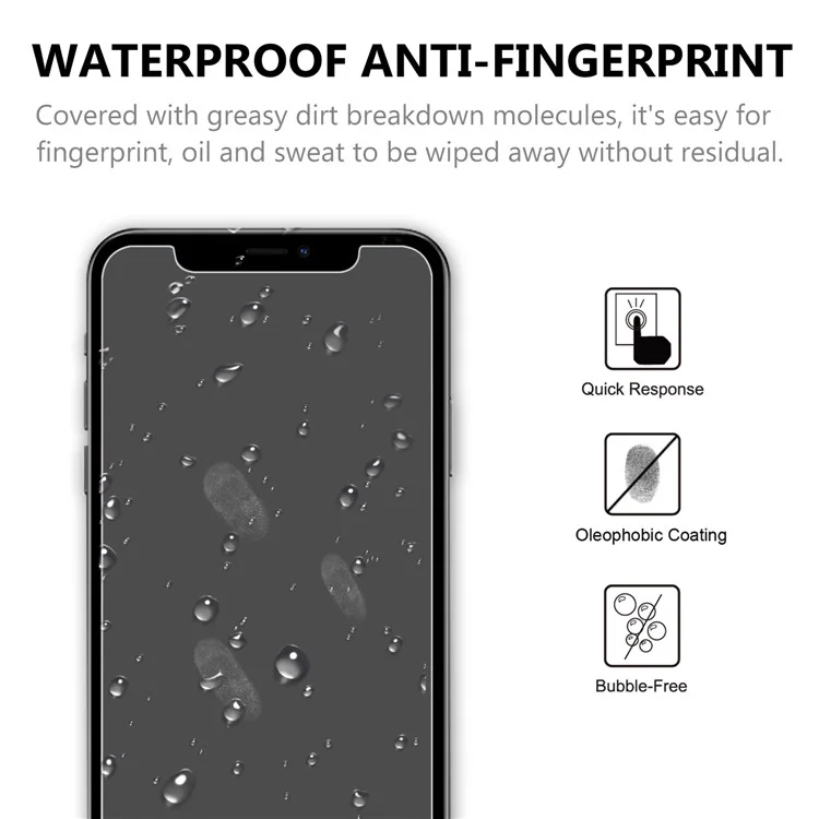 2.5D 9H Arc Edge Fingerprint Proof Screen Tempered Glass Protector for Apple iPhone 12 Pro Max 6.7 inch