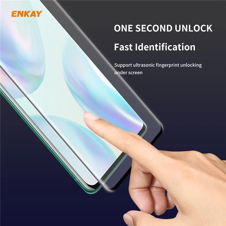 ENKAY 0.26mm 9H 3D Curved Full Glue Tempered Glass Full Screen Film pour OnePlus 8