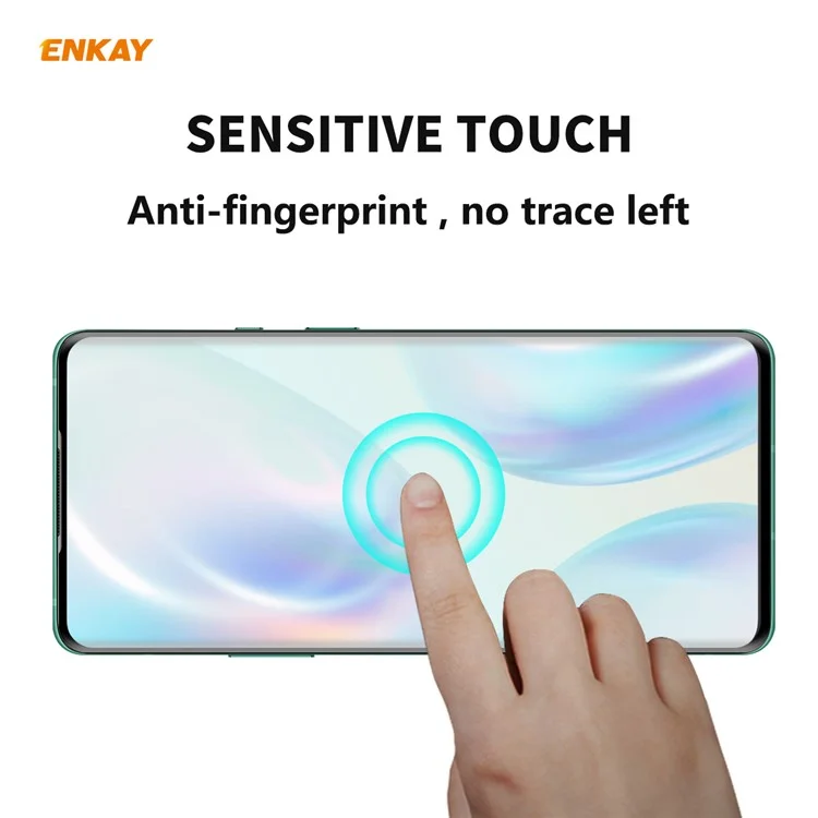 ENKAY 0.26mm 9H 3D Curved Full Glue Tempered Glass Full Screen Film pour OnePlus 8