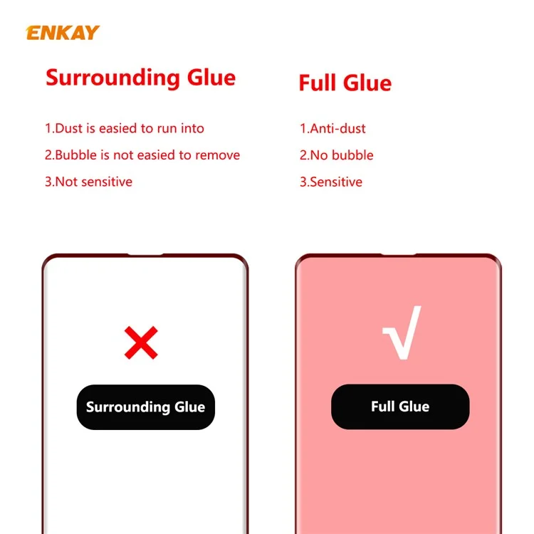 ENKAY 0.26mm 9H 3D Curved Full Glue Tempered Glass Full Screen Film Protector pour Samsung Galaxy S10 Plus