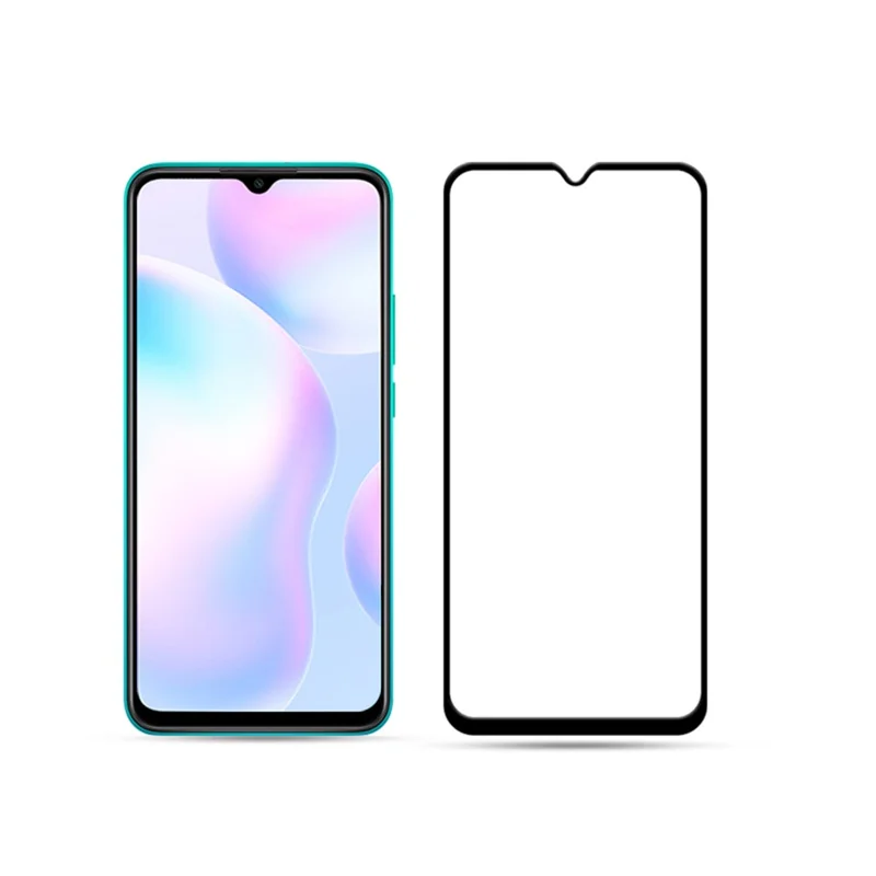 AMORUS فيلم حماية من الزجاج المقوى بالكامل مع لصق كامل وطباعة حريرية لجهاز Xiaomi Redmi 9A / 9C / 9C NFC