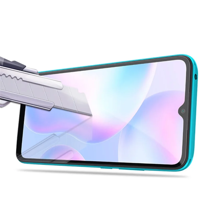 AMORUS فيلم حماية من الزجاج المقوى بالكامل مع لصق كامل وطباعة حريرية لجهاز Xiaomi Redmi 9A / 9C / 9C NFC