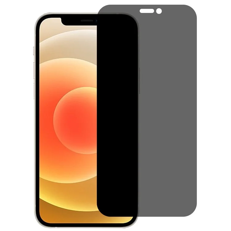 Protetor de tela de vidro temperado anti-espreitar privado 0,3 mm Borda curva para iPhone 12 mini 