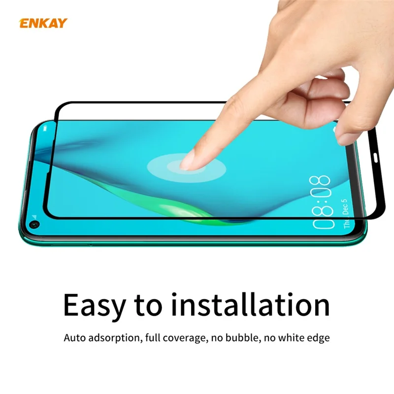 ENKAY Full Glue Full Size 0.26mm 9H 2.5D Tempered Glass Screen Protector for Huawei P40 lite 4G/Nova 7i/Nova 6 SE