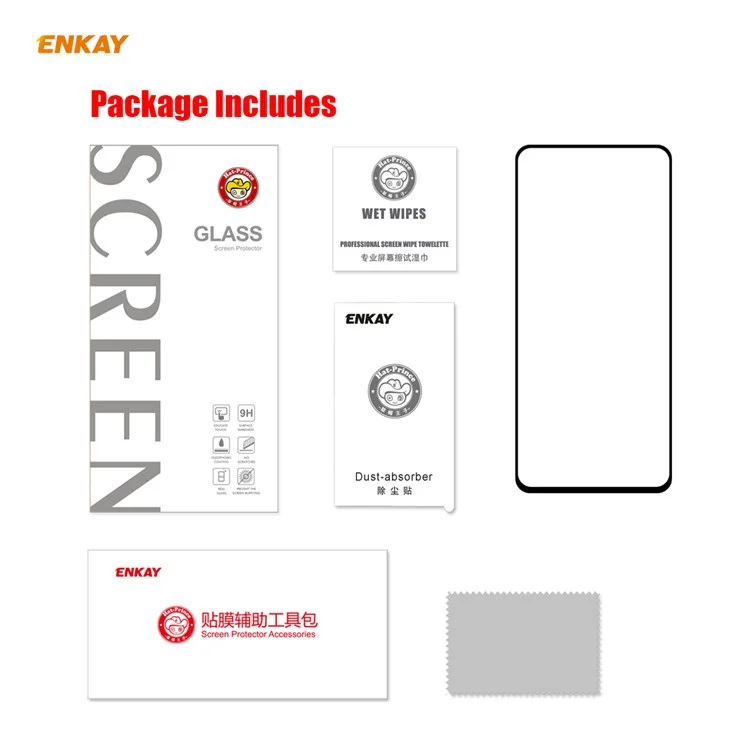 ENKAY HAT PRINCE Full Glue Full Size 0.26mm 9H 2.5D Tempered Glass Screen Protector for Xiaomi Redmi 10X 4G / Redmi Note 9