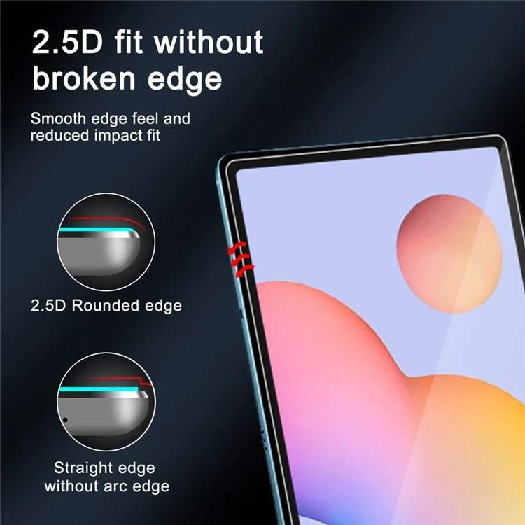 2.5D Arc Edge Full Size Tempered Glass Screen Film for Samsung Galaxy Tab S9+ / S7+ / Tab S7 FE / Tab S8+