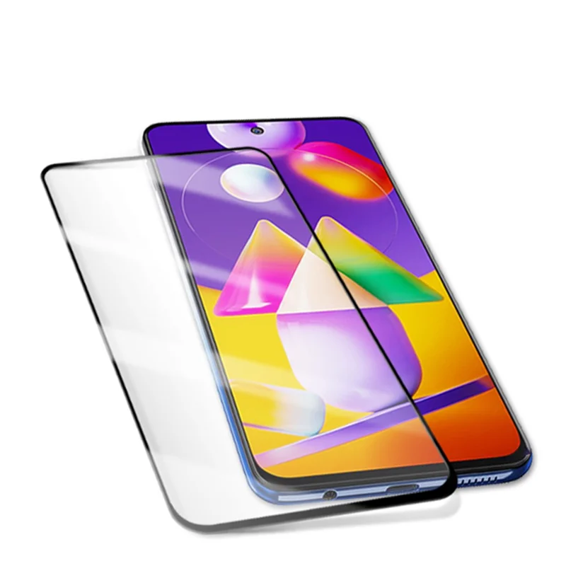 MOCOLO for Samsung Galaxy M31s [Full Glue] Silk Printing Tempered Glass Full Screen Film - Black