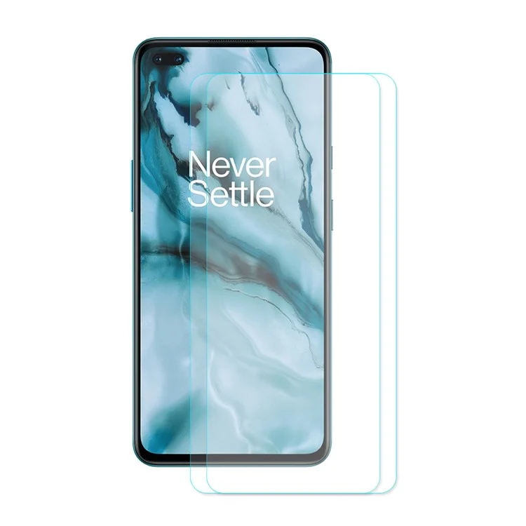 ENKAY 2Pcs/Set 0.26mm Full Screen Tempered Glass Screen Guard Films 9H 2.5D Arc Edge pour OnePlus Nord