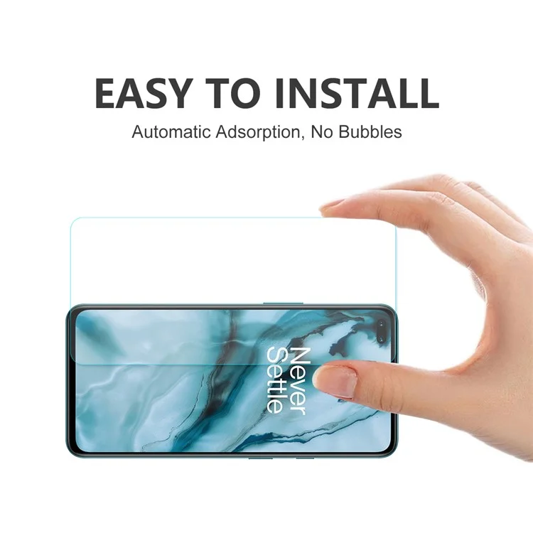 ENKAY 2Pcs/Set 0.26mm Full Screen Tempered Glass Screen Guard Films 9H 2.5D Arc Edge pour OnePlus Nord