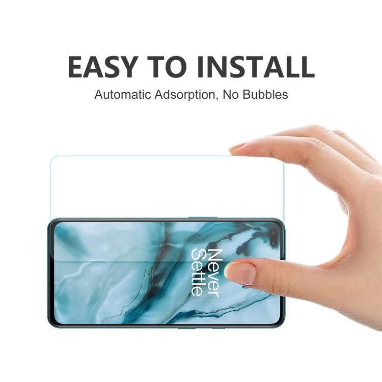 ENKAY 2 Teile / Satz 0,26mm Vollbild-gehärtetes Glas-Screen-Guard-Filme 9H 2.5D-Bogenkante Für OnePlus Nord